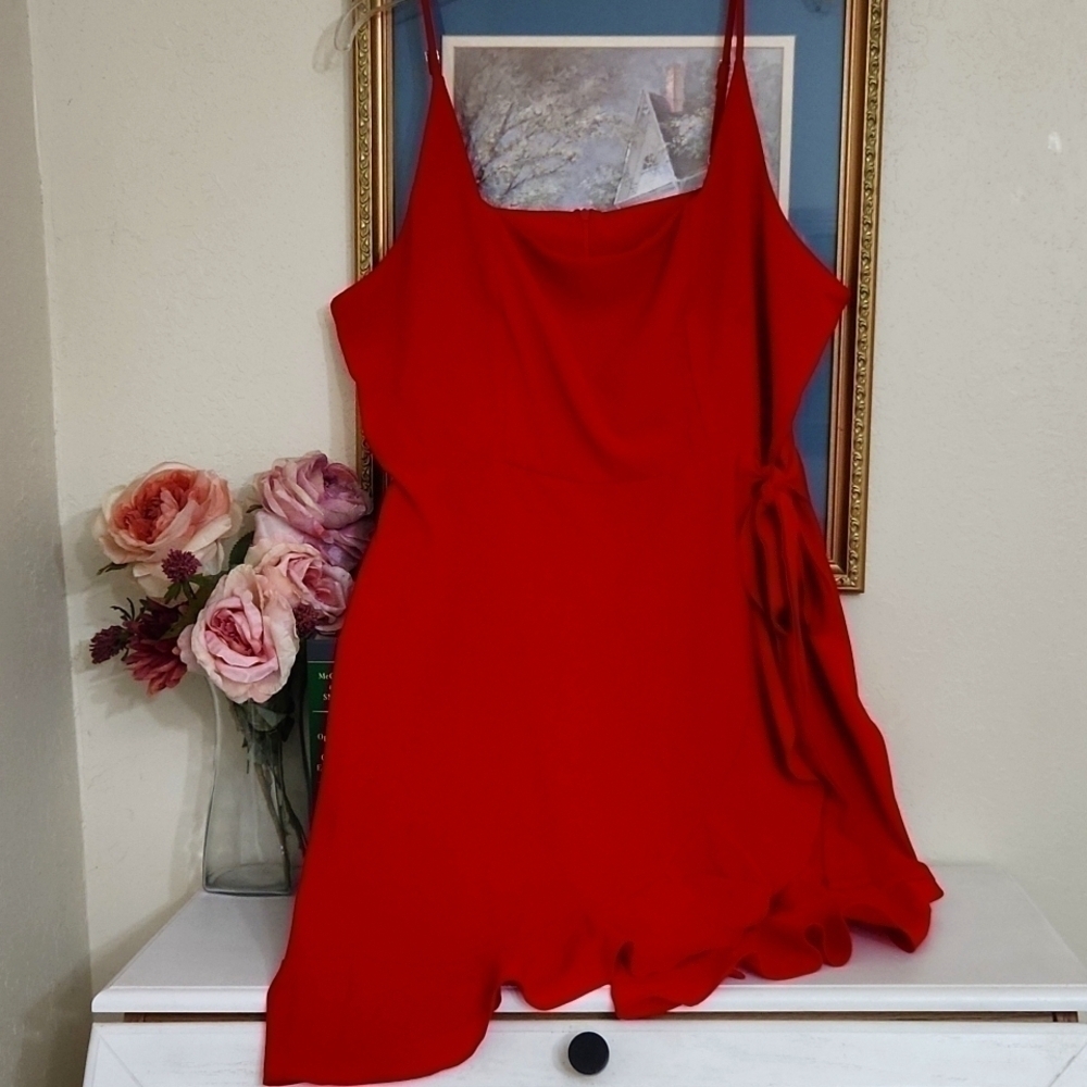 Romantic Red Sleeveless Mini Dress XXL Date Night Y2K Concert Party - Picture 5 of 12